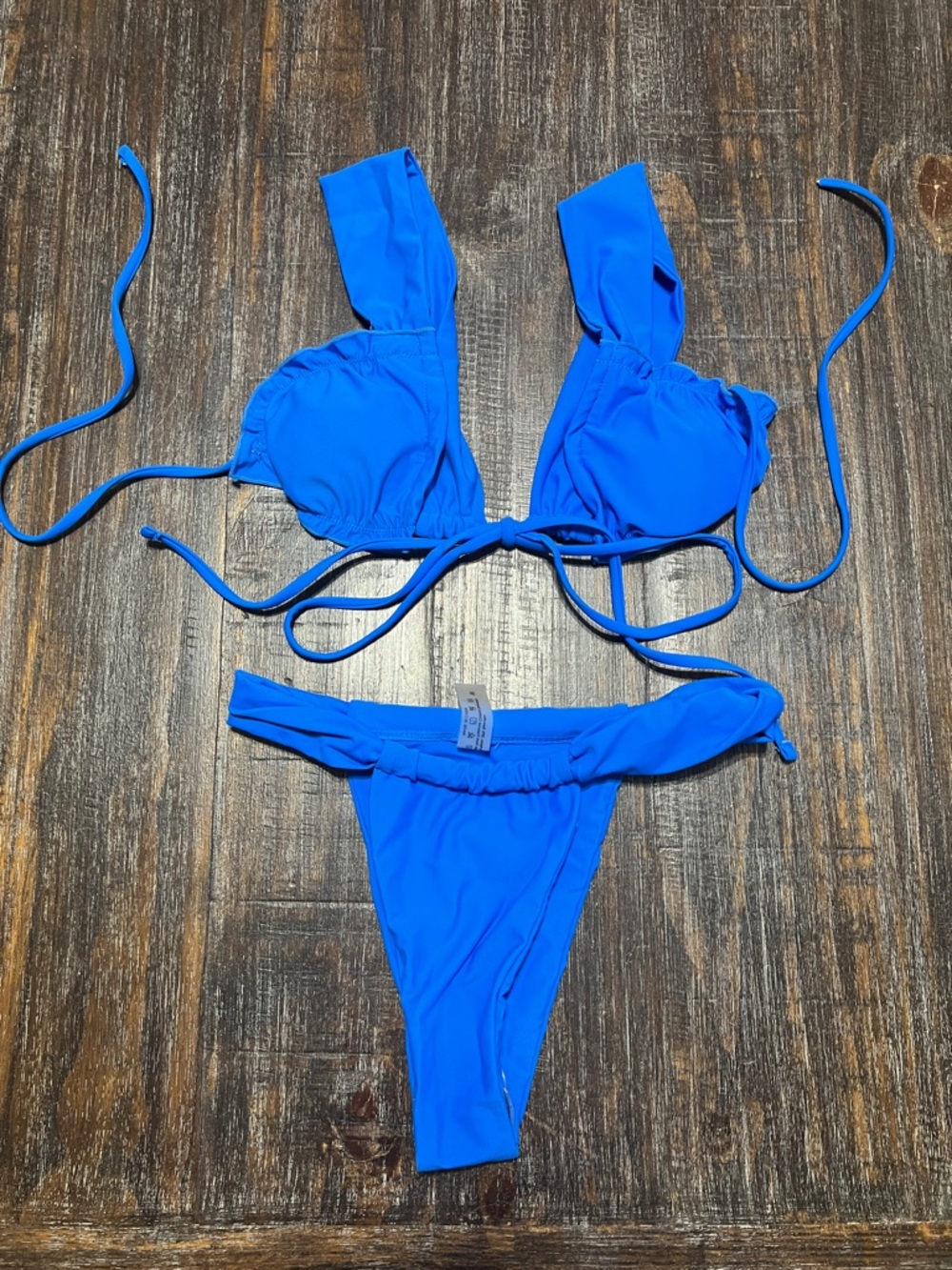 NWOT Bright Blue Women's Tie-Back Bikini Set